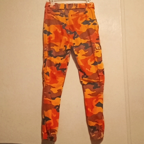 Orange Camouflage Pants Woman Sweatpants - Picture 2 of 3
